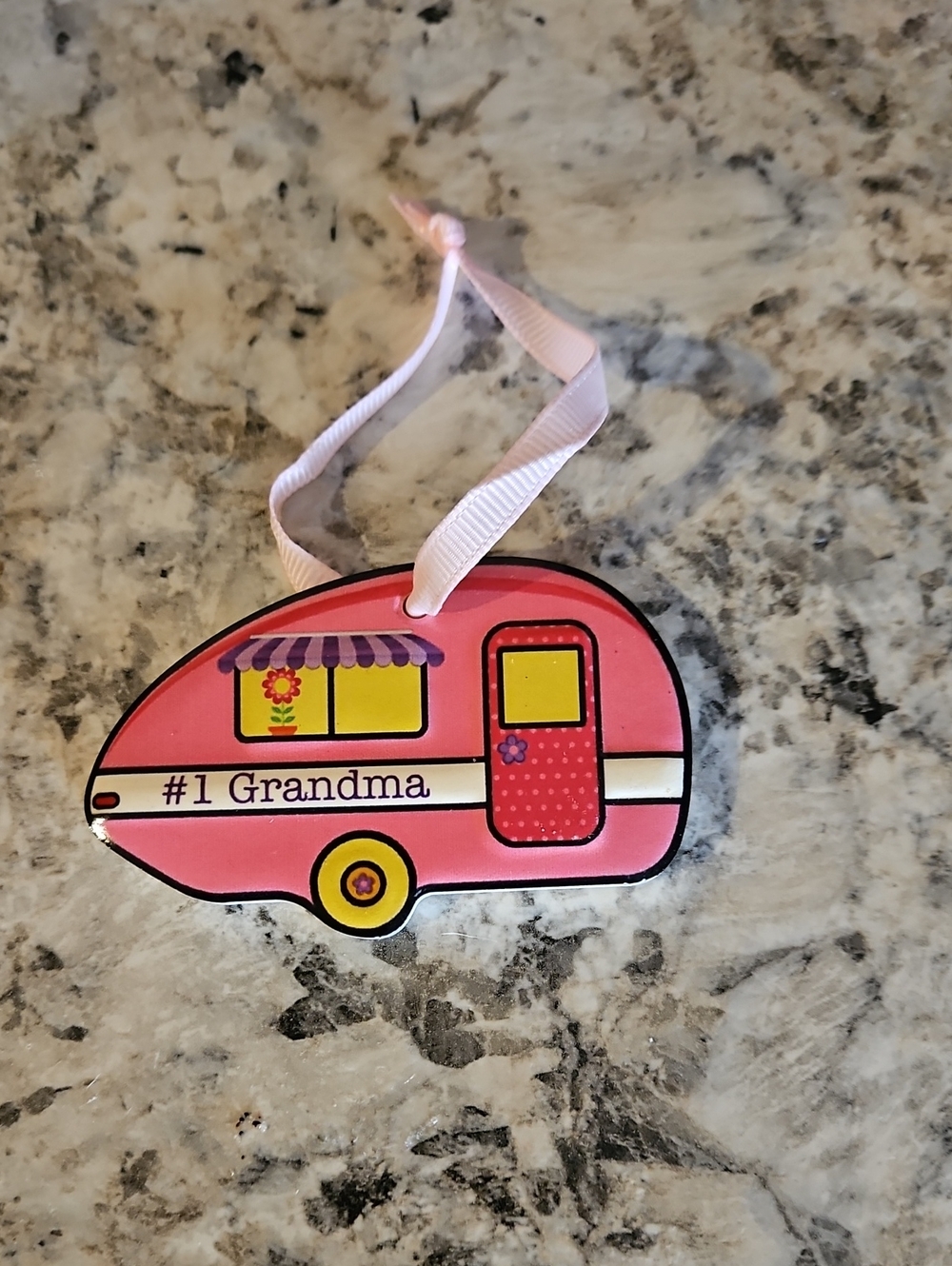 Stanley Pink Camper Ornament with Yellow Accents